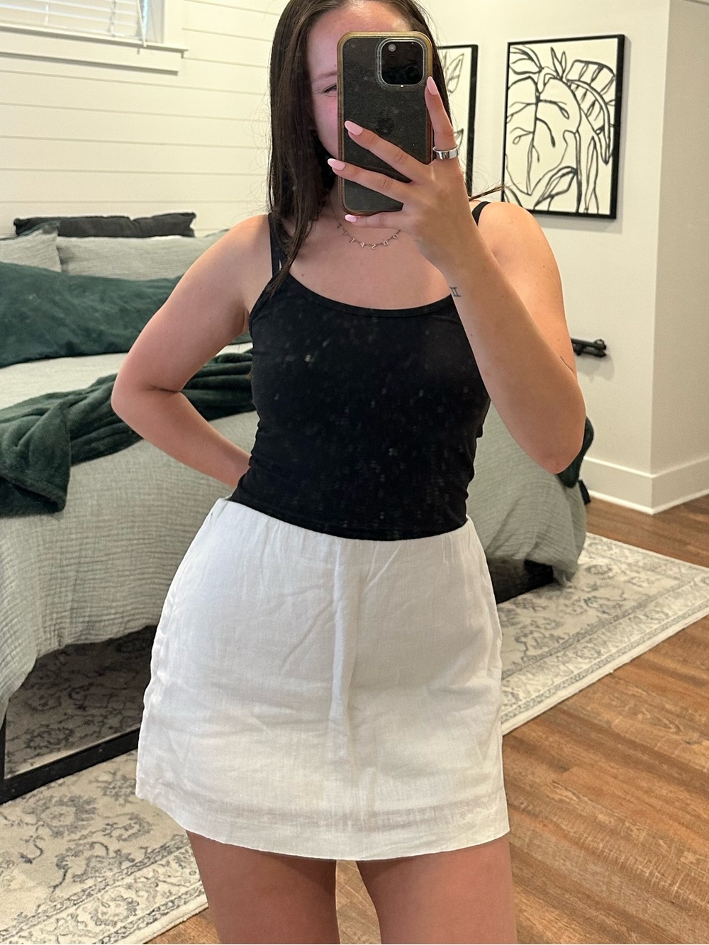 Abercrombie & Fitch White Linen Skort